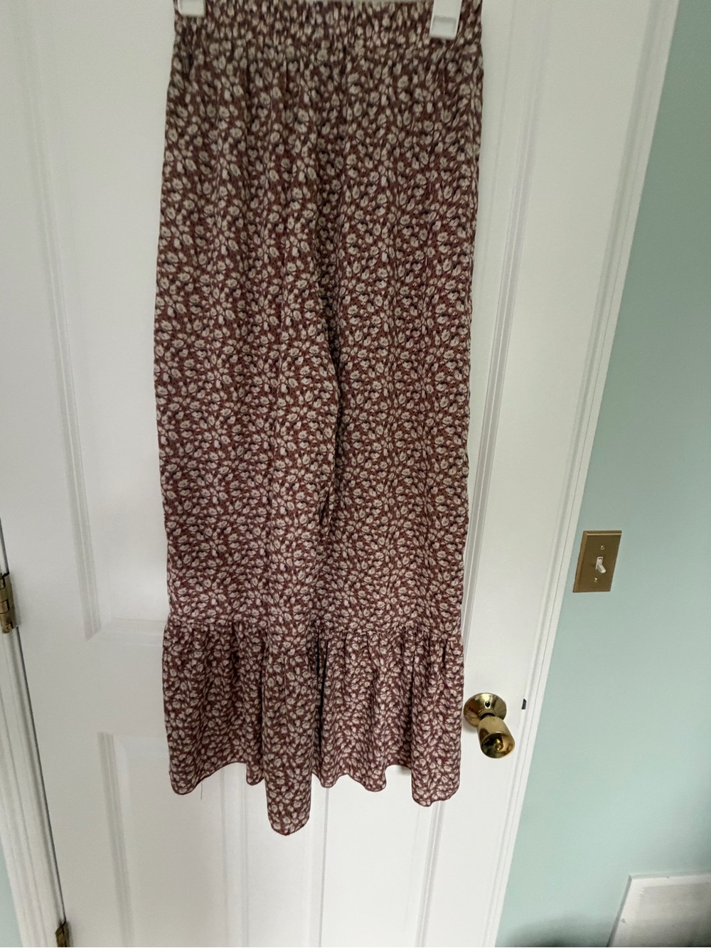Floral Ruffle Pant in Mauve